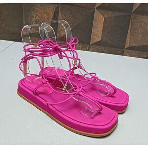 Luiza Barcelos flatform suede Pink Sandals